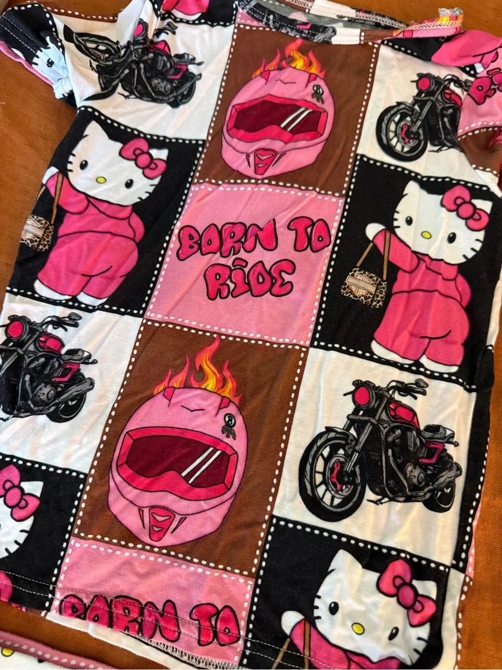 Bamboo Hello Kitty Pink 'Born to Ride' Kids Pajama Set